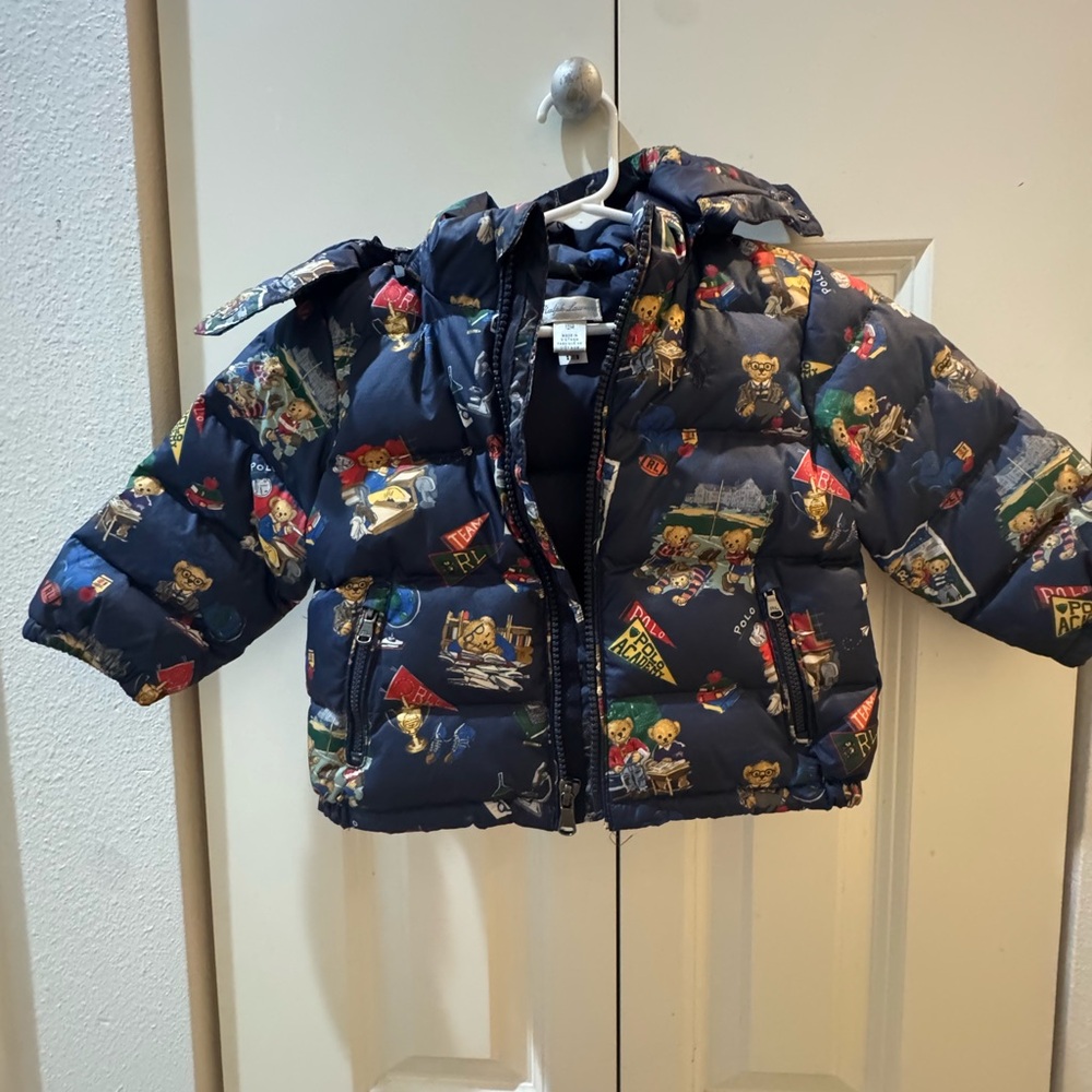 Polo Ralph Lauren Bear  Navy Cartoon Puffer Jacket